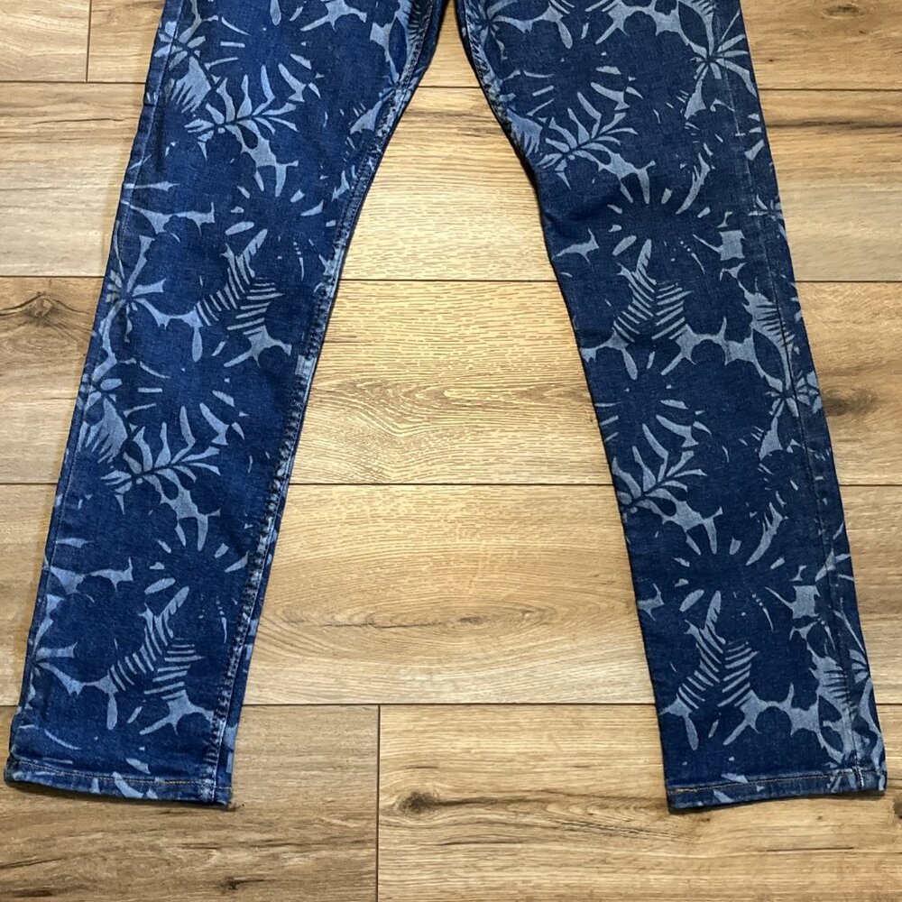 Men's Levis 511 Slim Fit Stretch Denim Jeans SZ 32x32 Blue Hawaiian Floral - Picture 3 of 12